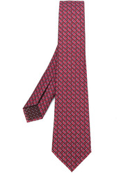 Мужской красный шелковый галстук с принтом от Bulgari