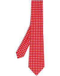 Мужской красный шелковый галстук с принтом от Kiton