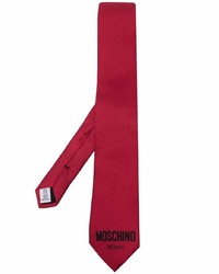 Мужской красный шелковый галстук с принтом от Moschino
