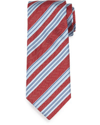 Красный шелковый галстук с узором "в ёлочку"