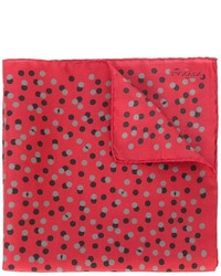 Красный шелковый нагрудный платок в горошек от Lanvin