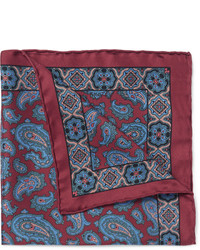 Красный шелковый нагрудный платок с "огурцами" от Drakes