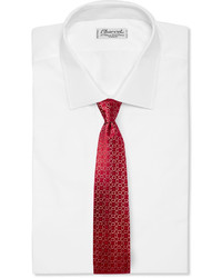 Мужской красный шелковый плетеный галстук от Charvet