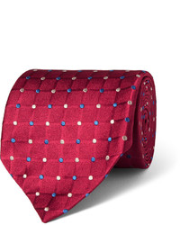 Мужской красный шелковый плетеный галстук от Charvet