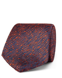 Мужской красный шелковый плетеный галстук от Richard James