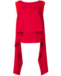 Красный шелковый топ без рукавов от Givenchy