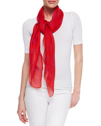 Красный шелковый шарф