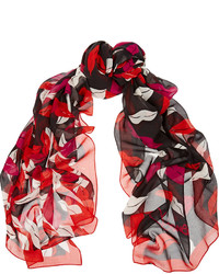 Женский красный шелковый шарф с принтом от Diane von Furstenberg