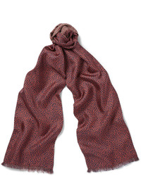 Мужской красный шелковый шарф с принтом от Paul Smith