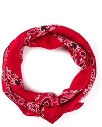 Мужской красный шелковый шарф с принтом от Saint Laurent