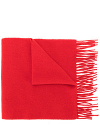Мужской красный шерстяной вязаный шарф от Pringle