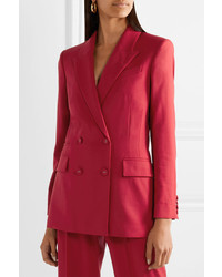 Женский красный шерстяной двубортный пиджак от Racil