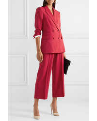 Женский красный шерстяной двубортный пиджак от Racil