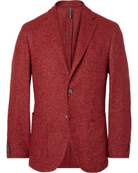 Красный шерстяной пиджак