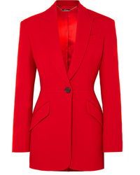 Женский красный шерстяной пиджак от Alexander McQueen