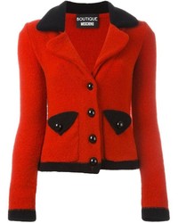 Женский красный шерстяной пиджак от Moschino