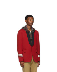 Мужской красный шерстяной пиджак от Gucci