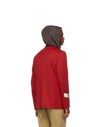 Мужской красный шерстяной пиджак от Gucci