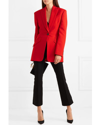 Женский красный шерстяной пиджак от Alexander McQueen