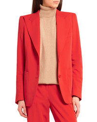 Женский красный шерстяной пиджак от Bottega Veneta