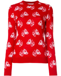 Женский красный шерстяной свитер с принтом от MSGM