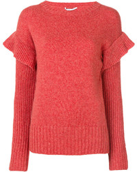Женский красный шерстяной свитер от Agnona