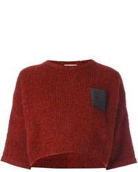 Женский красный шерстяной свитер от Brunello Cucinelli