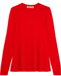 Женский красный шерстяной свитер от MCQ