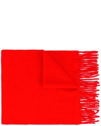 Мужской красный шерстяной шарф от AMI Alexandre Mattiussi