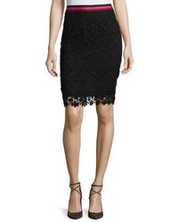 Кружевная юбка-карандаш с цветочным принтом