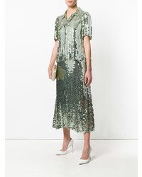 Мятная блуза с коротким рукавом от Temperley London