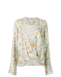 Мятная блузка с длинным рукавом с цветочным принтом от Black Coral