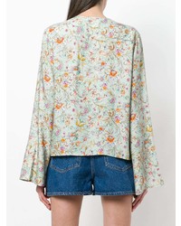 Мятная блузка с длинным рукавом с цветочным принтом от Black Coral