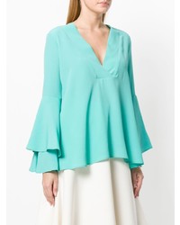 Мятная блузка с длинным рукавом от Ki6