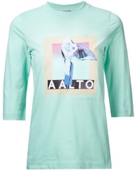 Мятная блузка с принтом от Aalto