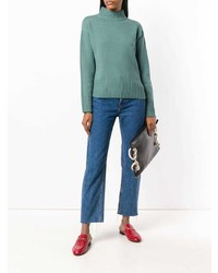 Женская мятная водолазка от Yves Salomon