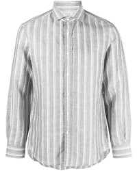 Мужская мятная классическая рубашка в вертикальную полоску от Brunello Cucinelli