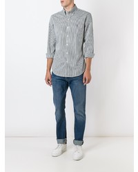Мужская мятная классическая рубашка в вертикальную полоску от Polo Ralph Lauren