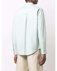 Мужская мятная классическая рубашка с вышивкой от Ami Paris