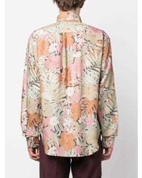 Мужская мятная классическая рубашка с цветочным принтом от Tom Ford