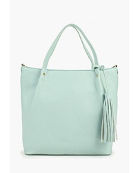 Мятная кожаная большая сумка от Baggini