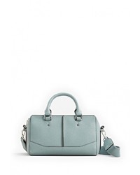 Мятная кожаная сумка через плечо от Mango