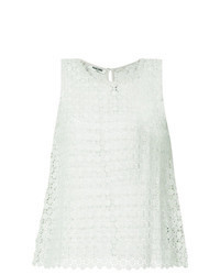 Мятная кружевная майка