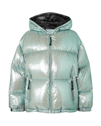 Женская мятная куртка-пуховик от Prada