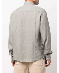 Мужская мятная льняная рубашка с длинным рукавом от Hackett