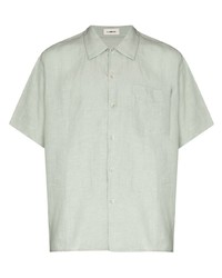 Мужская мятная льняная рубашка с коротким рукавом от COMMAS