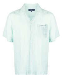 Мужская мятная льняная рубашка с коротким рукавом от Frescobol Carioca