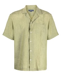 Мужская мятная льняная рубашка с коротким рукавом от Frescobol Carioca
