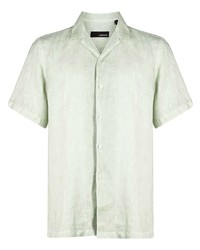 Мужская мятная льняная рубашка с коротким рукавом от Lardini