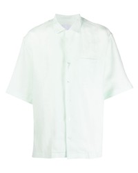Мужская мятная льняная рубашка с коротким рукавом от PT TORINO